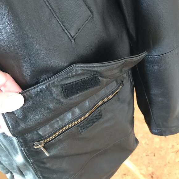 LAVORAZIONE ARTIGIANALE VERA PELLE ITALIAN LEATHER INSULATED COAT JACKET - Picture 7 of 7